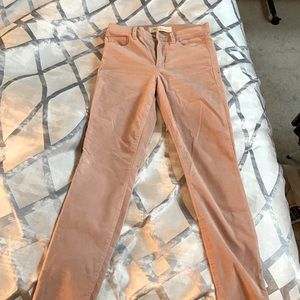 Skinny cut velvet pants
